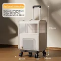 Beige pet trolley carrier with quiet wheels and adjustable handle for cats and dogs - Double-layer Textile Trolley Backpack / Beige