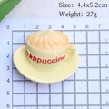 Miniature cappuccino cup food magnet, 4.4x5.2cm yellow resin fridge accessory - Cappuccino Coffee (No Magnet)