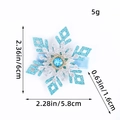 Barrette à cheveux flocon de neige bleu avec strass et dimensions 6cm x 5,8cm - Bleu Clair