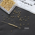 Detalle de cuentas espaciadoras de cobre chapado en oro de 2mm para joyería DIY y artesanía - Oro de 14K 2mm (100 piezas)