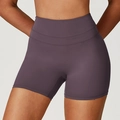 Pantaloncini da yoga spazzolati a vita alta per donna in viola scuro effetto lift - S / Viola Melanzana