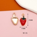 Vue détaillée de pendentifs fraises en alliage de 21mm x 11mm pour bijoux DIY - Fraise Style 5
