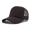Classic dark brown trucker hat with breathable mesh back and solid foam front panel - One Size(56-58cm) / Upgraded Coffee-20