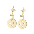 Elegant 14K gold plated earrings with star-shaped zircon inlays for a luxury look - Star Pendant (059)