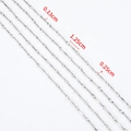 Catena a barre in acciaio argento con maglie da 1,25 cm e larghezza 0,13 cm per gioielli - 1 Metro/Confezione / B-Colore Acciaio-12.5mm