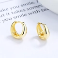Boucles d'oreilles créoles goutte d'eau en argent 925 avec finition or 18K - Or
