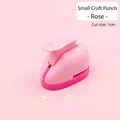 Pink rose shape craft punch for kids handmade DIY projects, 1cm small floral pattern - Small Rose