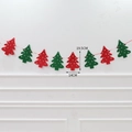 Christmas tree non-woven bunting banner in red and green for holiday decoration - Christmas Tree Banner