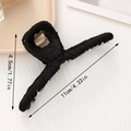 Pince à cheveux élégante en tissu noir de 11cm avec grande taille et ressort en métal robuste - Noir