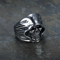 Anello da uomo teschio mietitore punk gotico in acciaio inossidabile argento vintage - US 7 / Colore Acciaio Lucido (23404)