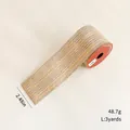 Beige Christmas ribbon with black dashed stripes, 6.3cm wide and 3 yards long spool - Champagne Gold Striped Ribbon