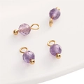 DIY purple faceted 4mm stone pendant with gold metal loop for handmade jewelry making - Purple Crystal