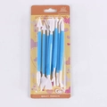 8-piece blue and white dual-head plastic clay modelling tool set for DIY craft and baking - Blister Card Packaging / 8-Head Sculpting Pen / Blue