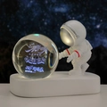Astronaut night light with 3D inner carved crystal ball on luminous base decor - Sphere / Teacher's Appreciation (Multicolor Light)
