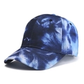 Tie-dye baseball cap in blue gradient cotton canvas fabric for a casual street style look - One Size / Cyan