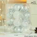 Set di 24 palline di Natale da 6 cm in argento e bianco in scatola di PVC trasparente - Argento