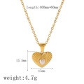Collana a cuore dorata con perla bianca e specifiche dettagliate delle dimensioni - Collana con Ciondolo a Cuore in Perla Bianca (TN3319)