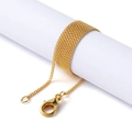 Detail of gold-plated thin chain necklace wrapped on white prop with lobster clasp - 47cm / Gold Dense Curb Chain