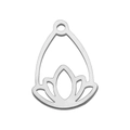 Minimalist stainless steel lotus flower charm with water drop shape for DIY jewelry making - Steel Lotus Base