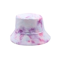 Double-sided tie-dye bucket hat in pink, purple and blue with reinforced stitched brim - M(56-58cm) / Pink Purple Blue Tie-Dye (02)