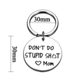 Engraved silver keychain for parents with humorous text and 30mm size measurements - Silver Mom Round / 30MM
