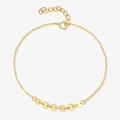 Pulsera de cadena minimalista de plata 925 dorada con dijes de discos redondos pulidos - Estilo de Disco Minimalista Chapado en Oro
