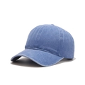Light blue washed vintage cotton baseball cap with classic six-panel structure - Adjustable / Washed Light Blue