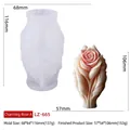 Stampo in silicone bianco per candele a forma di rosa con campione di candela rosa - Rosa Affascinante A (LZ-665)