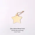 Star-shaped natural wooden Christmas ornaments with twine hangers, 10-piece set 7.5cm - Large Raw Wood Star 10PCS