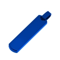 Polished blue geometric rectangular stainless steel pendant with hanging clasp - Single Pendant / 5.0mm Thickness / Blue