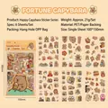 6-teiliges Set süßer Capybara PET Aufkleber für Scrapbooking und DIY Journale - Glückliches Reichtumsschweinchen