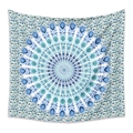 Close-up of mandala wall tapestry with blue bohemian patterns and symmetrical floral design - Zjymmtl-2 / 73X95CM (Brushed Fabric)