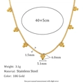 Collier en acier inoxydable plaqué or 18 carats avec plusieurs petits pendentifs - Pendentif Grappe de Trois Perles (Or-5)