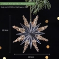 Transparent acrylic star Christmas ornament with gold sequins inside, 12.5cm size - Sequin Multi-pointed Star