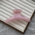 Minimalist jelly pink hair claw clip in thick acrylic on a beige jewelry tray - 12cm Flat Clip / Jelly Pink