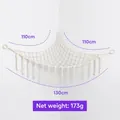 Creamy white triangular macrame toy hammock with fringes, size 110x110x130cm - Simple Style