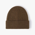 Klassische braune warme Winterstrickmütze aus hochwertiger Wollmischung für Damen - Einheitsgröße / Kaffeebraun