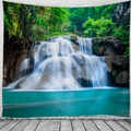 Arazzo da parete con paesaggio forestale e cascata per decorare il soggiorno - 150x130cm / Stile 3