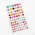 Autocollants de strass en cristal 3D en forme de cœur multicolores pour décoration créative - Cœurs de Tailles Mixtes