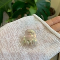 Elegant pearl white acetate hair claw clip with gold lettering for a stylish look - Mini Size / Colorful Iridescent