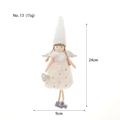 Cute plush angel girl ornament in cream white with silver sequins and heart detail - No. 13 (White Hat Angel-Pink Dress)