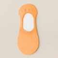 Chaussettes invisibles orange pour femme avec motif en maille de losange respirant - Taille unique / Orange (Style Maille Diamant)