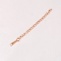 Detail of rose gold stainless steel extender chain with droplet tag for DIY jewelry - Rose Gold