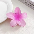 Pink gradient frangipani hair claw clip in translucent high-quality resin material - Deep Pink Gradient