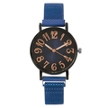 Orologio al quarzo da donna con cinturino magnetico blu e numeri oro rosa - Blu