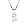 Elegant silver titanium steel box chain necklace with pearl letter B pendant for women - Letter B / B-Steel Color