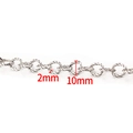 Detail view of 10mm silver stainless steel chain with 2mm wire diameter for DIY jewelry - Steel Color Bright Spiral Round Chain 10mm