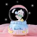 Pochacco musical crystal ball with blue gradient base and Good Time engraving - 332-Blue