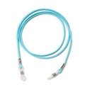 Sky blue braided wax thread eyewear lanyard with adjustable silicone loops and metal ends - Light Blue