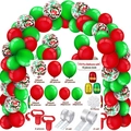 Christmas balloon arch kit with 170 red and green latex balloons for holiday party decor - Classic Red And Green Style